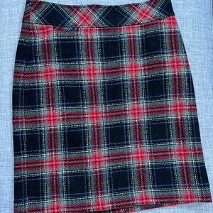 L. L. Bean Wool Skirt Tartan Scottish Pencil Preppy Size 8 Regular Vintage